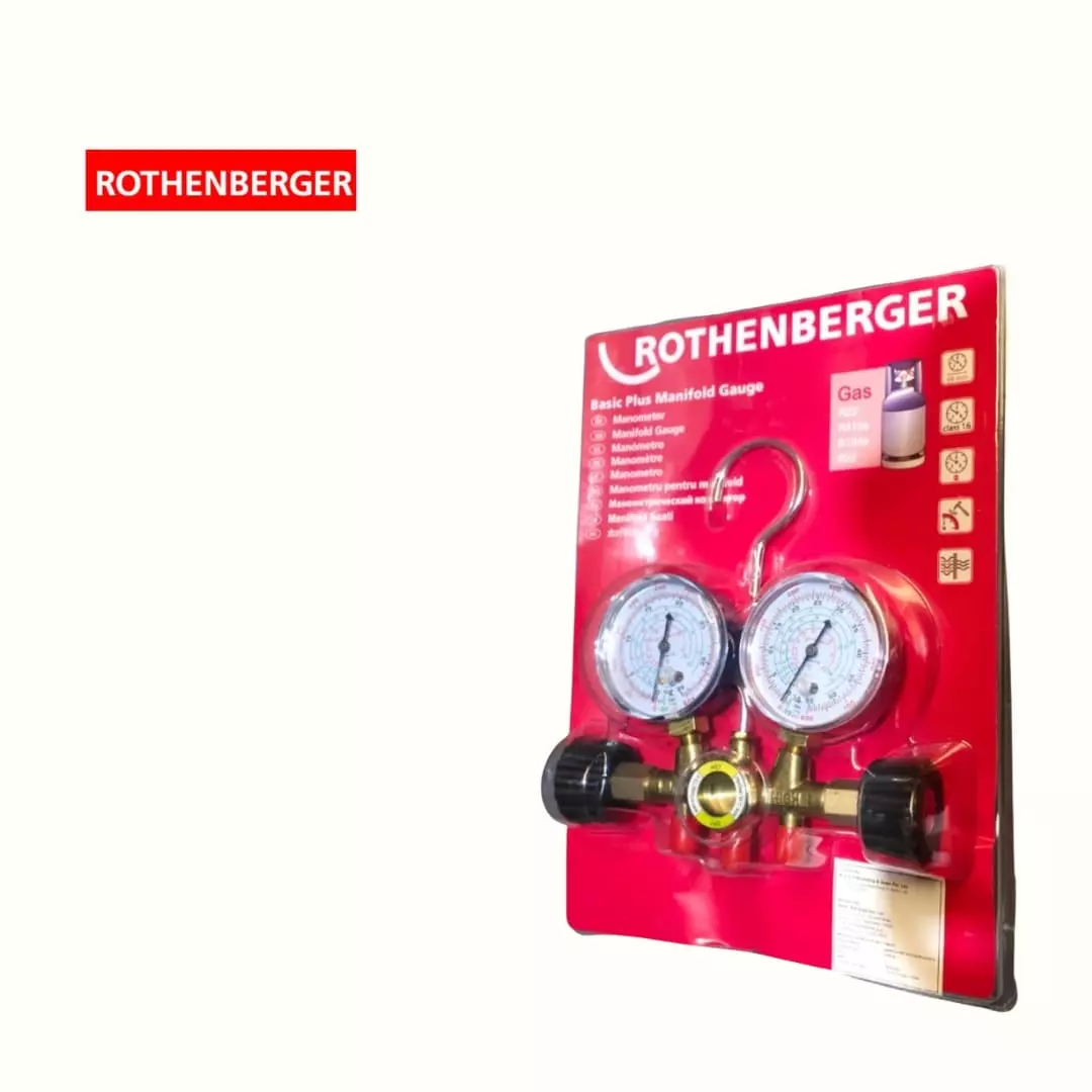 Manifold gauge with high pressure charging hose R32, R22, R134a, R410 with 900 mm Hoses
